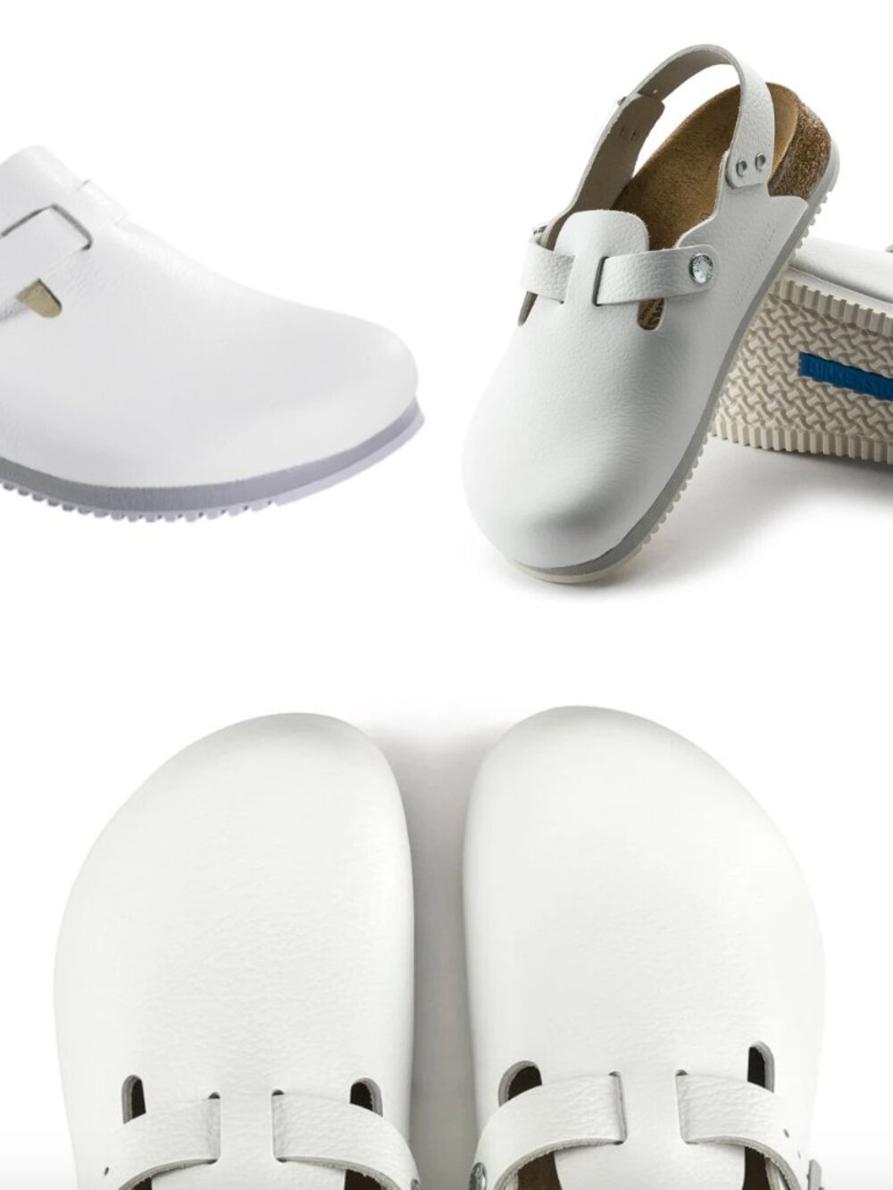 Unloved white BIRKENSTOCK Tokio/Boston clog, size 44/11